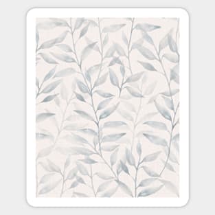 Blue grey and blush watercolour leaves foliage Sticker